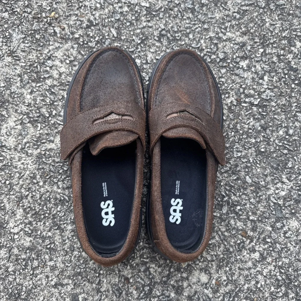 SAS Woodlawn Loafer Size US 8.5 M Mahogany Leather‎ Slip-On Casual Comfort Shoes